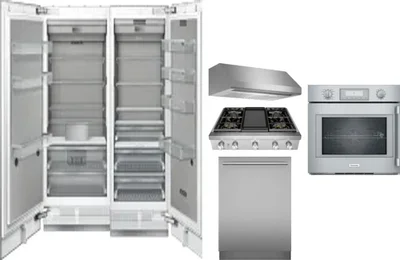 6 Piece Package Includes Refrigerator, Freezer, Cooktop, Wall Oven, Hood And Dishwasher