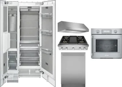 6 Piece Package Includes Refrigerator, Freezer, Cooktop, Wall Oven, Hood And Dishwasher