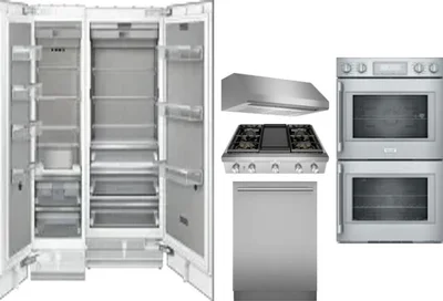 6 Piece Package Includes Refrigerator, Freezer, Cooktop, Wall Oven, Hood And Dishwasher