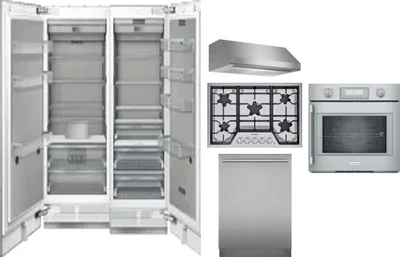 6 Piece Package Includes Refrigerator, Freezer, Cooktop, Wall Oven, Hood And Dishwasher