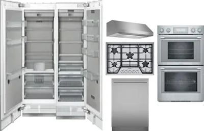 6 Piece Package Includes Refrigerator, Freezer, Cooktop, Wall Oven, Hood And Dishwasher