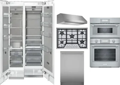 6 Piece Package Includes Refrigerator, Freezer, Cooktop, Wall Oven, Hood And Dishwasher