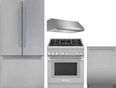 4 Piece Package Includes Refrigerator, Range, Hood And Dishwasher