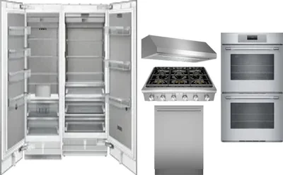 6 Piece Package Includes Refrigerator, Freezer, Cooktop, Wall Oven, Hood And Dishwasher
