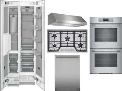 6 Piece Package Includes Refrigerator, Freezer, Cooktop, Wall Oven, Hood And Dishwasher