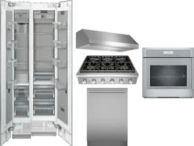 6 Piece Package Includes Refrigerator, Freezer, Cooktop, Wall Oven, Hood And Dishwasher