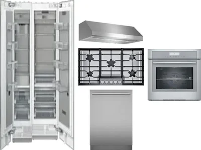 6 Piece Package Includes Refrigerator, Freezer, Cooktop, Wall Oven, Hood And Dishwasher
