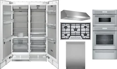 6 Piece Package Includes Refrigerator, Freezer, Cooktop, Wall Oven, Hood And Dishwasher