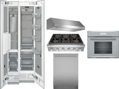 6 Piece Package Includes Refrigerator, Freezer, Cooktop, Wall Oven, Hood And Dishwasher