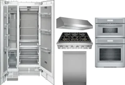 6 Piece Package Includes Refrigerator, Freezer, Cooktop, Wall Oven, Hood And Dishwasher