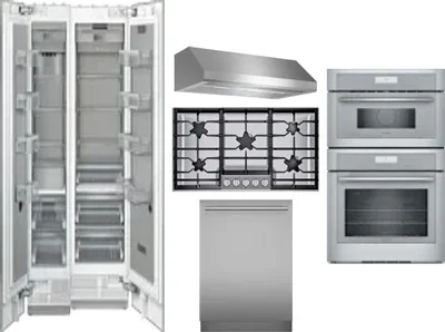 6 Piece Package Includes Refrigerator, Freezer, Cooktop, Wall Oven, Hood And Dishwasher