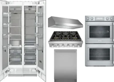 6 Piece Package Includes Refrigerator, Freezer, Cooktop, Wall Oven, Hood And Dishwasher