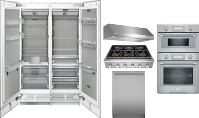 6 Piece Package Includes Refrigerator, Freezer, Cooktop, Wall Oven, Hood And Dishwasher