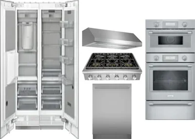 6 Piece Package Includes Refrigerator, Freezer, Cooktop, Wall Oven, Hood And Dishwasher