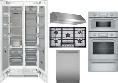 6 Piece Package Includes Refrigerator, Freezer, Cooktop, Wall Oven, Hood And Dishwasher
