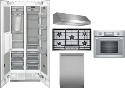 6 Piece Package Includes Refrigerator, Freezer, Cooktop, Wall Oven, Hood And Dishwasher