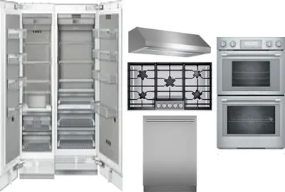 6 Piece Package Includes Refrigerator, Freezer, Cooktop, Wall Oven, Hood And Dishwasher