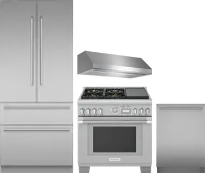 4 Piece Package Includes Refrigerator, Range, Hood And Dishwasher