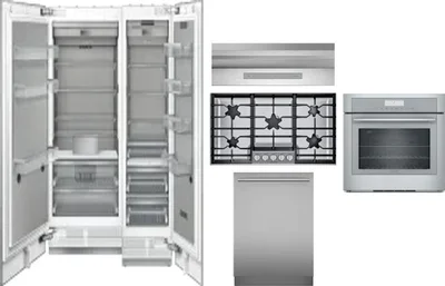 6 Piece Package Includes Refrigerator, Freezer, Cooktop, Wall Oven, Hood And Dishwasher