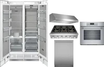 6 Piece Package Includes Refrigerator, Freezer, Cooktop, Wall Oven, Hood And Dishwasher
