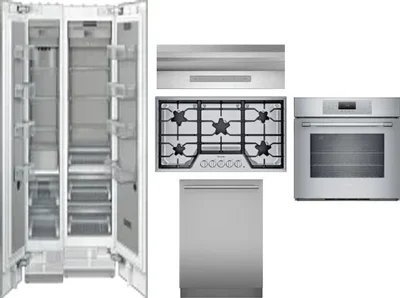 6 Piece Package Includes Refrigerator, Freezer, Cooktop, Wall Oven, Hood And Dishwasher