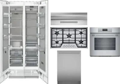6 Piece Package Includes Refrigerator, Freezer, Cooktop, Wall Oven, Hood And Dishwasher