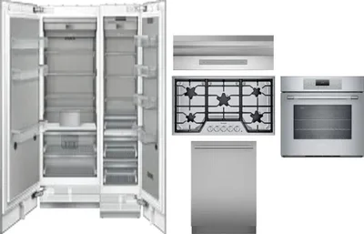 6 Piece Package Includes Refrigerator, Freezer, Cooktop, Wall Oven, Hood And Dishwasher