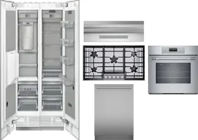 6 Piece Package Includes Refrigerator, Freezer, Cooktop, Wall Oven, Hood And Dishwasher