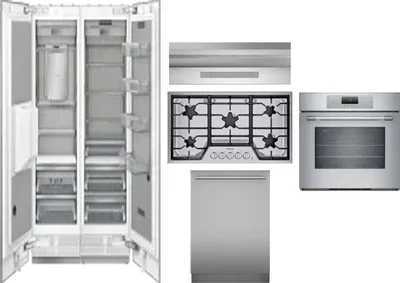 6 Piece Package Includes Refrigerator, Freezer, Cooktop, Wall Oven, Hood And Dishwasher