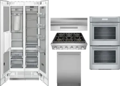 6 Piece Package Includes Refrigerator, Freezer, Cooktop, Wall Oven, Hood And Dishwasher