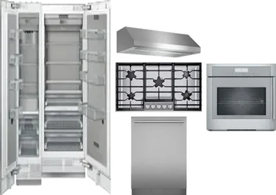 6 Piece Package Includes Refrigerator, Freezer, Cooktop, Wall Oven, Hood And Dishwasher