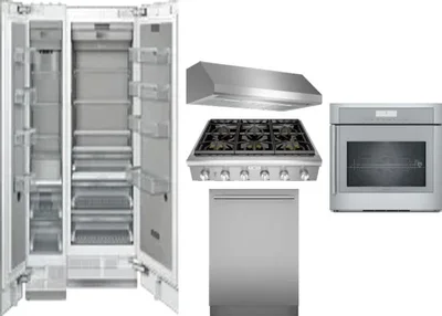 6 Piece Package Includes Refrigerator, Freezer, Cooktop, Wall Oven, Hood And Dishwasher