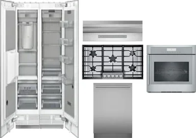 6 Piece Package Includes Refrigerator, Freezer, Cooktop, Wall Oven, Hood And Dishwasher