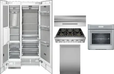 6 Piece Package Includes Refrigerator, Freezer, Cooktop, Wall Oven, Hood And Dishwasher