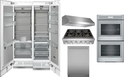6 Piece Package Includes Refrigerator, Freezer, Cooktop, Wall Oven, Hood And Dishwasher