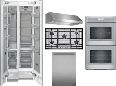 6 Piece Package Includes Refrigerator, Freezer, Cooktop, Wall Oven, Hood And Dishwasher