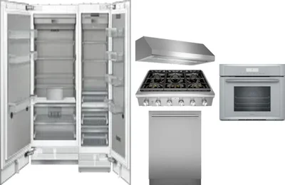 6 Piece Package Includes Refrigerator, Freezer, Cooktop, Wall Oven, Hood And Dishwasher