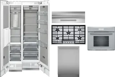 6 Piece Package Includes Refrigerator, Freezer, Cooktop, Wall Oven, Hood And Dishwasher