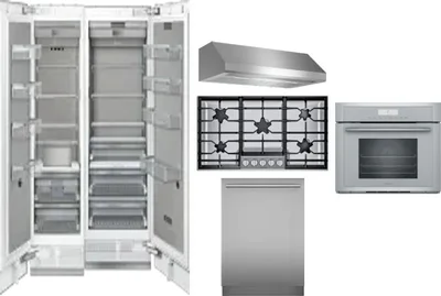 6 Piece Package Includes Refrigerator, Freezer, Cooktop, Wall Oven, Hood And Dishwasher