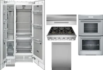 6 Piece Package Includes Refrigerator, Freezer, Cooktop, Wall Oven, Hood And Dishwasher