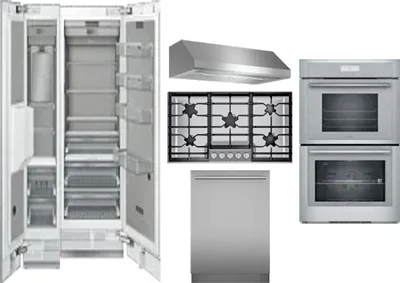 6 Piece Package Includes Refrigerator, Freezer, Cooktop, Wall Oven, Hood And Dishwasher