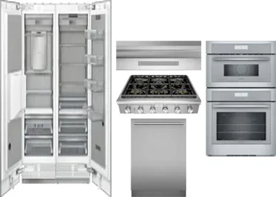 6 Piece Package Includes Refrigerator, Freezer, Cooktop, Wall Oven, Hood And Dishwasher