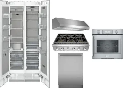 6 Piece Package Includes Refrigerator, Freezer, Cooktop, Wall Oven, Hood And Dishwasher