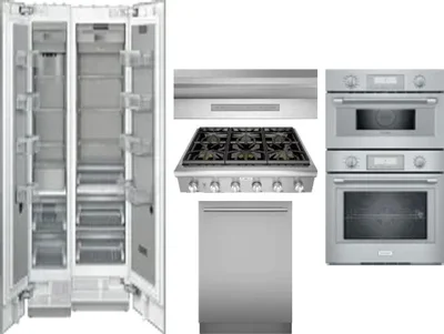 6 Piece Package Includes Refrigerator, Freezer, Cooktop, Wall Oven, Hood And Dishwasher