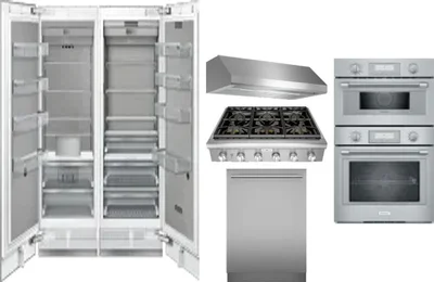 6 Piece Package Includes Refrigerator, Freezer, Cooktop, Wall Oven, Hood And Dishwasher