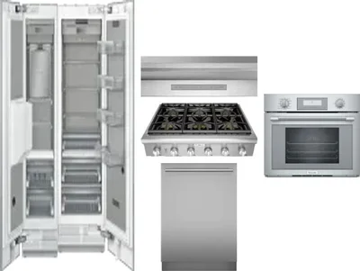 6 Piece Package Includes Refrigerator, Freezer, Cooktop, Wall Oven, Hood And Dishwasher