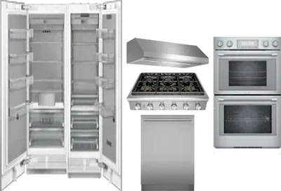 6 Piece Package Includes Refrigerator, Freezer, Cooktop, Wall Oven, Hood And Dishwasher