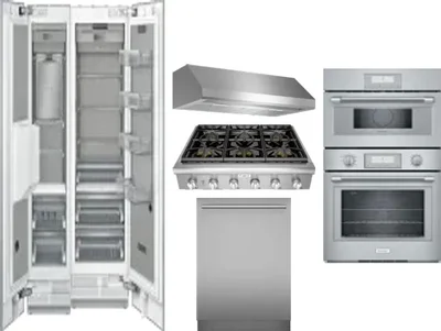 6 Piece Package Includes Refrigerator, Freezer, Cooktop, Wall Oven, Hood And Dishwasher