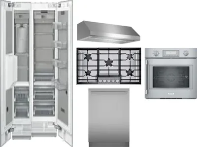 6 Piece Package Includes Refrigerator, Freezer, Cooktop, Wall Oven, Hood And Dishwasher