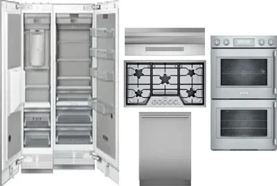 6 Piece Package Includes Refrigerator, Freezer, Cooktop, Wall Oven, Hood And Dishwasher